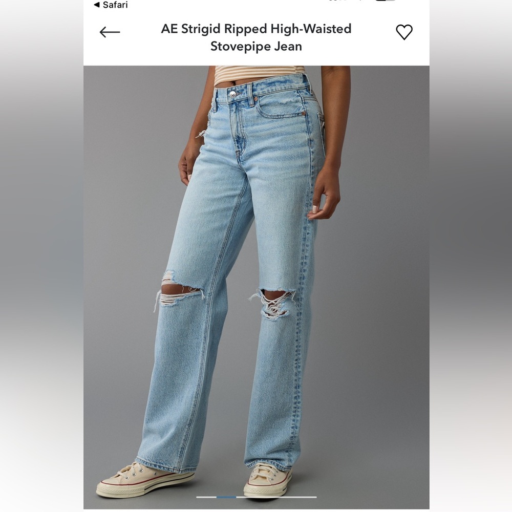 Strigid Ripped High Wasted Stovepipe Jeans - 10 - American Eagle - Picture 7 of 13